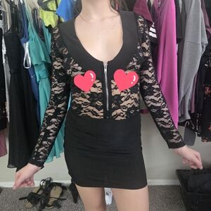 Windsor Black Lace Long Sleeve Dress